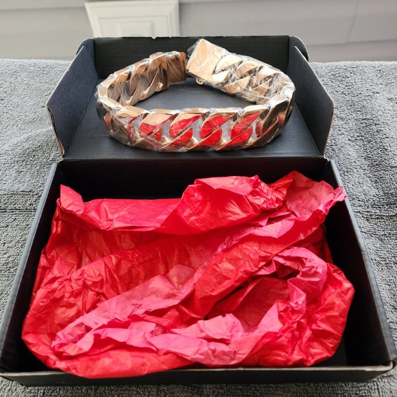 Rose Gold cubanCuban Link Dog Collar - Picture 11 of 11